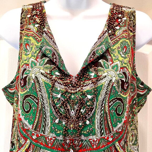 INC International Concepts-Women's Beaded Crystal Sleeveless Tunic Lined XL Top - Picture 3 of 16